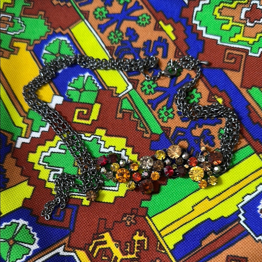 VINTAGE Multicolor Crystal Necklace